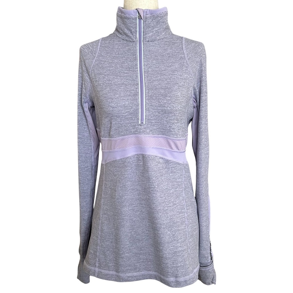 Lululemon Reflective Run Full Tilt Pullover Half Zip - Size 8 - Purple, Gray